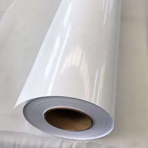 Autocollant en PVC auto-adhésif brillant en vinyle blanc imperméable amovible de haute qualité