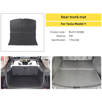 Tapis de voiture pour Tesla Model Y Juniper 2025 TPE Rubber Waterproof Floor Mat Trunk Mat Rubber Waterproof Seat Back Cover Cushion Pad