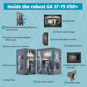 Компрессор Atlas Copco GA37VSDFF GA45VSDFF GA55VSDFF GA75VSDFF GA90VSDFF GA110VSDFF GA37 VSD GA55 VSD GA75 VSD - Product Image 4