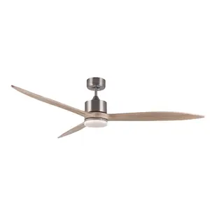 Smart Decorative 110v 220v Wifi Big Airflow AC DC Ceiling Wooden Electric TUYA remote Ceiling Fan With LED Light