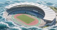 École moderne personnalisée Structure métallique publique commerciale Salle de sport Métal pour sites sportifs Stade préfabriqué avec toit Auvent Acier