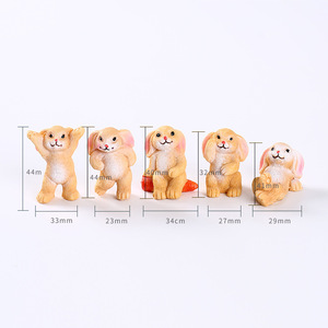 Adorable Famille de Lapins Miniatures en Résine, Ornement de Jardin 44mm, Figurines Décoratives Intérieures et Extérieures pour la Décoration de Plantes - Product Image 1
