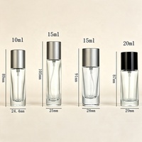 Flacon de parfum vaporisateur en verre transparent portable cylindrique de 10 ml, 15 ml, 20 ml, vide, personnalisable