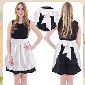 Tablier de cuisine vintage blanc pour femme avec poches, style demoiselle d'honneur - Product Image 3