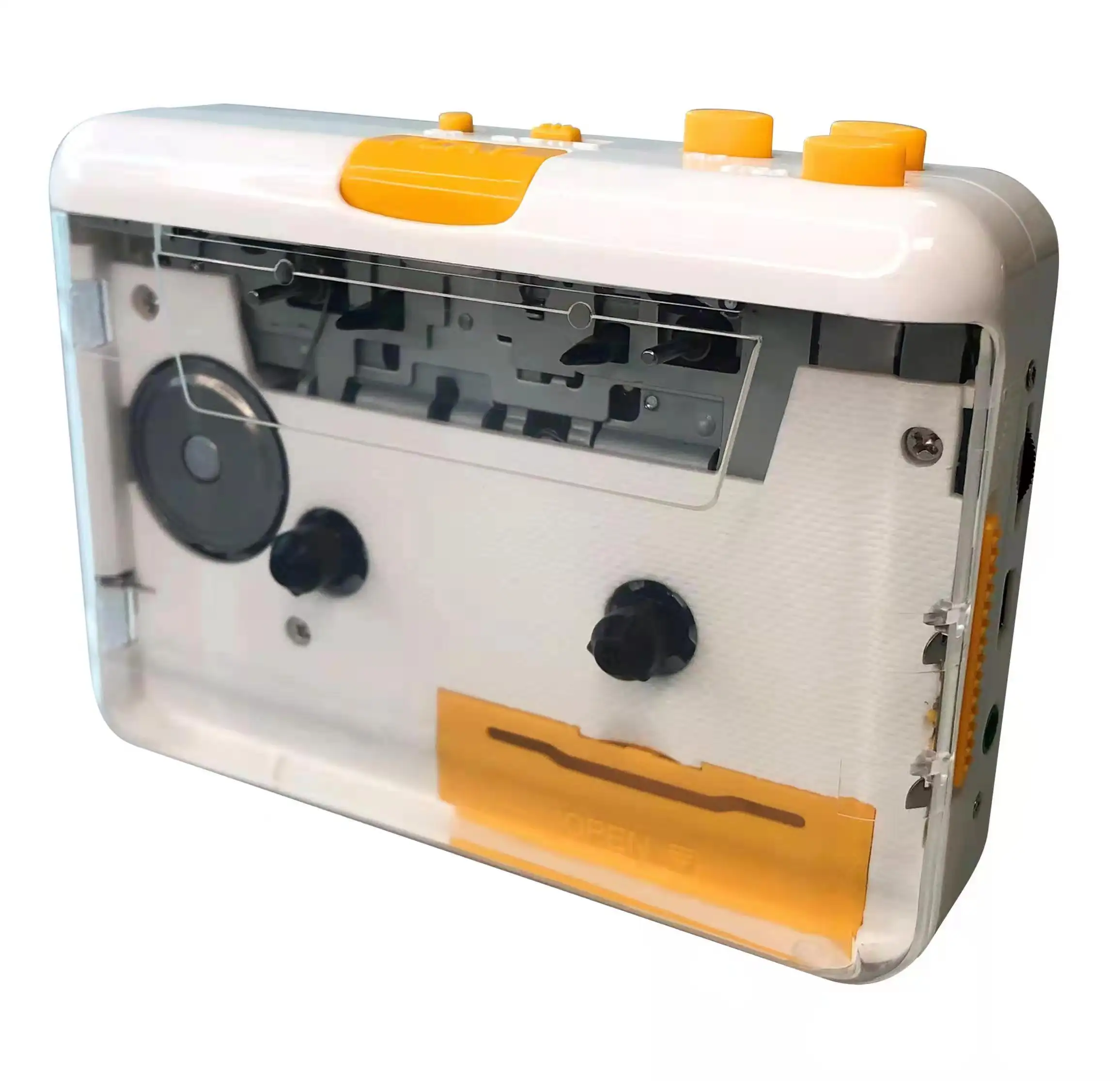 Оптовая продажа с фабрики, белый прозрачный плеер Walkman, USB кассета, записывающее устройство, проигрыватель для MP3 конвертера