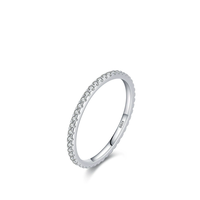 Bague en argent sterling S925 style diamant pour femme, design minimaliste unique, anneau à pierres serties en rangée, bague de queue
