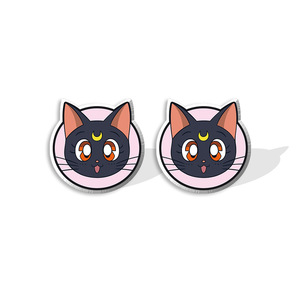 可爱卡哇伊树脂亚克力耳钉时尚动漫美少女战士耳环 - Product Image 4