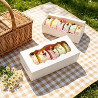 Boîtes à gâteaux roulés personnalisées OEM/ODM, boîtes d'emballage jetables blanches pour boulangerie avec fenêtre ondulée