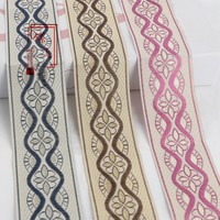 Ruban Jacquard Ondulé de 5 cm de Style Ethnique pour la Décoration Textile de la Maison, la Garniture de Vêtements et les Accessoires Faits Main DIY