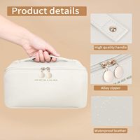 Bolsa de Maquillaje al por Mayor de Fábrica, Bolsa de Cosméticos Impermeable de Cuero PU para Mujer, con Gran Capacidad para Viajes, Bolsa de Aseo