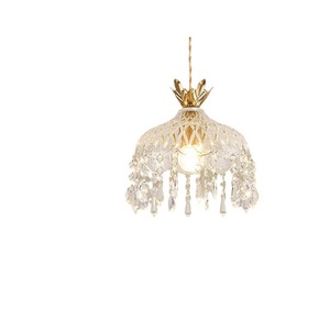Lustre Rétro Français en Cristal, Source Lumineuse LED Ronde E26, Luminaire Simple pour Entrée et Couloir - Product Image 5