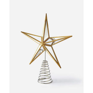 Décor de sommet de sapin de Noël 100 % qualité supérieure, en métal doré artisanal, fait main, à vendre - Product Image 3