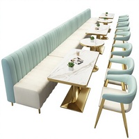 Canapé de restaurant en PU de luxe léger, pour pâtisserie, café, restaurant occidental, coin repas mural, salon de thé, table décontractée
