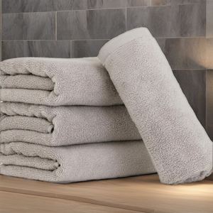 <b>Towel</b> Lab [Air Softness] #027 Bath <b>Towel</b> Dark Gray Solid <b>Set</b> 4 Fluffy Soft Medium-Thick Voluminous Lightweight Zero Twist Yarn - Product Image 1