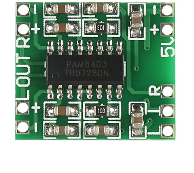 Class D Digital Power Amplifier Board with Efficient 2.5V to 5V USB Power Supply, PAM8403 Module