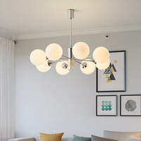 Lampe à LED suspendue de style Bauhaus minimaliste moderne, design Magic Bean, chrome nordique, vintage, créative, pour salon, salle à manger