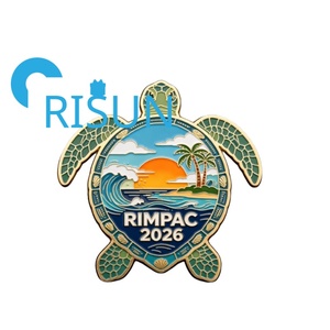 Pièce de monnaie commémorative personnalisée en métal avec impression UV, USMC USA RIMPAC Hawaii Pearl Harbor Turtle, pour anniversaire, vente en gros - Product Image 4