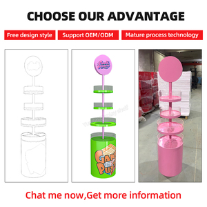 Tùy chỉnh đa chức năng di động xoay ánh sáng hiển thị giá kim loại hiện đại đứng cho cửa hàng bán lẻ và sử dụng siêu thị - Product Image 6