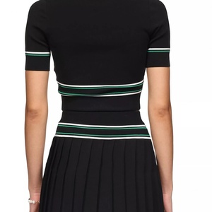 Custom Womens Breathable Outdoor Active Knitwear V-neck Pickleball High-waisted <b>Elastic</b> A-line Tennis <b>Skirt</b> Set Golf Wear - Product Image 6