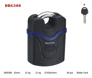 Candado de acero con recubrimiento resistente a la intemperie, alta seguridad, corta, resistente a la intemperie, con llave, uso para puerta de casa, oficina, bicicleta, al aire libre, 60mm - Product Image 2