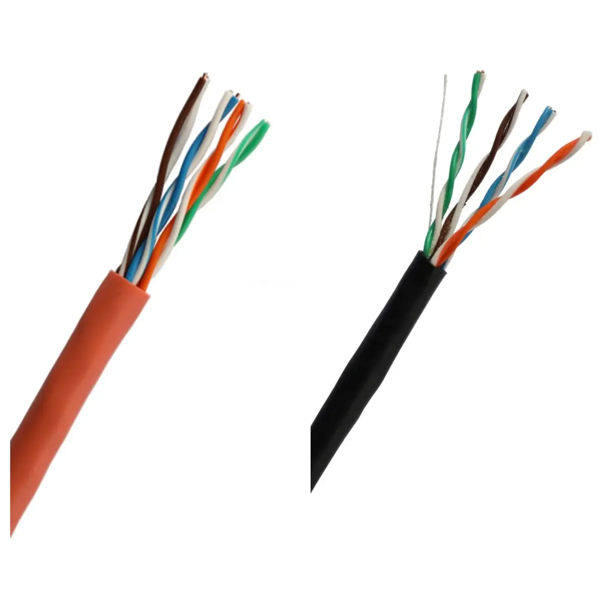 Suministro de fábrica UTP Cat5 Cat5e Lan Cable 24AWG Conductor de cobre Cable de red PE PVC Jacket Venta caliente