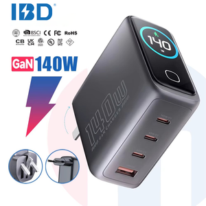 Cargador Rápido IBD GAN PD 3.1 de 140W con Pantalla TFT, Cargadores de Pared 4 en 1, Adaptadores Plegables con Enchufe para Reino Unido, Estados Unidos y Europa para Teléfono Móvil, Portátil y Tableta - Product Image 2