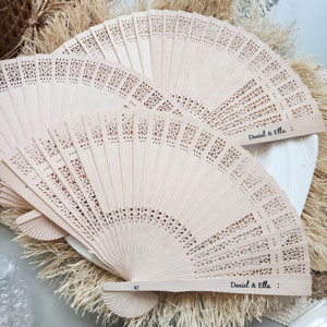 พัดไม้จันทร์แบบชนบทตามสั่งสไตล์จีนสำหรับใช้ในร่มสำหรับงานแต่งงานเจ้าสาวในฤดูร้อนงานแต่งงานงานแต่งงานริมชายหาดของตกแต่งบ้าน - Product Image 3