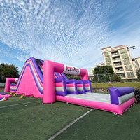 Parc d'attractions gonflable pour course de 5 km, parcours d'obstacles gonflable Ninja Run avec ligne d'arrivée