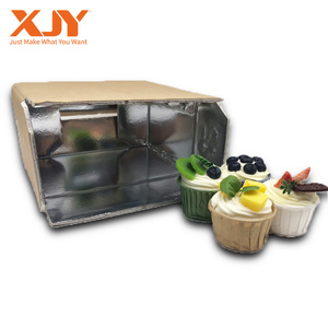 XJY logo printing custom Bio-degradable aluminum foil insulated thermal shipping carton boxes for frozen food packing