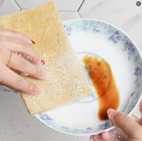 Éponge en cellulose naturelle écologique biodégradable pour la cuisine, haute absorption, forme personnalisée, tampon à récurer durable TIN