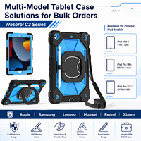 Étui WESOROL avec support rotatif et bandoulière pour iPad 10.2 7e, 8e et 9e génération 2019, 2020, 2021 OEM ODM