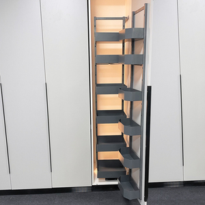BENE Adjustable 4/5/6 Tier Metal Storage Pull <b>Pantry</b> <b>Unit</b> Modern Door Hanging Organizer <b>Kitchen</b> Easy Installation Cabinets Grey - Product Image 2