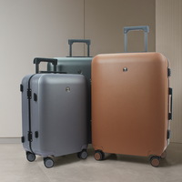 Valise à roulettes moderne en PC rigide durable avec serrure TSA, poignée télescopique en aluminium, étanche et antivol sans fermeture éclair