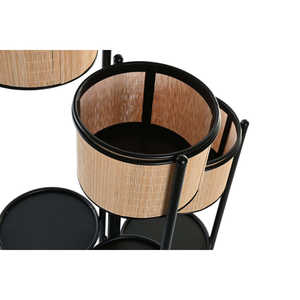 Fioriera in Metallo e Bambù 40x40x70.5 Naturale - Product Image 4