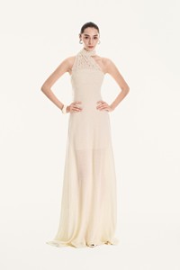 เดรสยาวผู้หญิงแบบใหม่ สไตล์ลำลอง รับผลิตแบบ ODM ไม่มีแขน รุ่น CORINNE ELEGANT LACE DRESS ชุดราตรีคอวีแบบพัน - Product Image 6