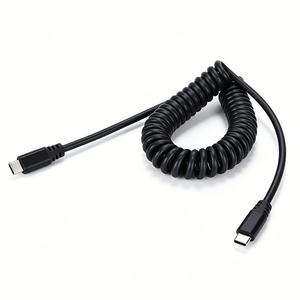 Maßgefertigtes <span class=keywords><strong>USB</strong></span>-C Spiralkabel Flaches Federkabel Typ-C Kabel 3A/5A Schnellladung 20W 60W 100W TPU Flexibles Einziehbares Kabel - Product Image 4