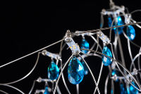 Fournisseur professionnel de luminaires suspendus pour hôtels, en acier inoxydable et acrylique, lustres de luxe avec télécommande, haute luminosité