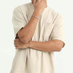 T-shirt Homme Oversize 100% Coton Haute Qualité Grammage Lourd 230g Col Rond Uni Tissé Manches Courtes Respirant - Product Image 1