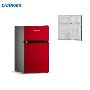 90 리터 스몰 사이즈 아파트 냉장고 유리 문 냉장고 상단 장착 가전 제품 냉동고