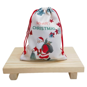 Pochette cadeau pour fête de Noël, sacs à cordon pour bonbons du Père Noël - Product Image 4