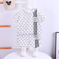 Conjunto de Ropa de Verano para Niños 2024, Traje Informal de Estilo Coreano de Dos Piezas con Manga Corta, Seda de Leche y Poliéster