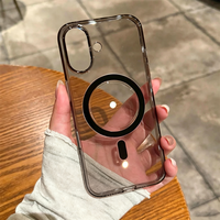 Coque transparente magnétique anti-jaunissement pour iPhone 17 Pro Max, coque transparente PC anti-jaunissement pour iPhone 17 avec aimants N52