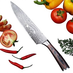 Couteaux de chef en acier Damas de haute qualité, faits à la main, avec manche en bois, style japonais, en vente à bas prix - Product Image 6
