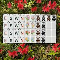 Ensemble de Mahjong Forêt Design Original Boutique, 166 Tuiles, Motif Ours Sauvage, Jeu en Acrylique, Cadeau de Luxe pour les Fêtes pour les Joueurs