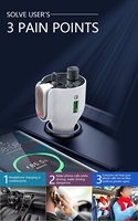 Reproductor MP3 para Auto QC3.0 TIPO-C, Auriculares Inalámbricos, Kit de Manos Libres para Auto, Transmisor FM, Reproductor MP3, Modulador FM con Auriculares