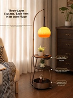 Lampe de chevet de style médiéval avec table intégrée pour chambre à coucher, lampe de lecture d'ambiance sur pied