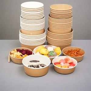 Tazón de sopa caliente desechable de grado alimenticio apto para microondas, papel de almuerzo biodegradable, contenedor de comida, tazón de sopa con tapa - Product Image 6