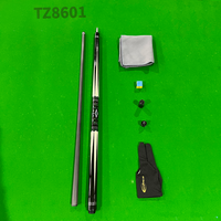 Queue de billard professionnelle Black Technic 1/2 en fibre de carbone véritable de qualité supérieure, 58 pouces, 12,75 mm, avec extension en graphite