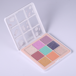 Romántica belleza brillo 9 colores paleta <span class=keywords><strong>de</strong></span> <span class=keywords><strong>sombras</strong></span> <span class=keywords><strong>de</strong></span> <span class=keywords><strong>ojos</strong></span> bajo MOQ logotipo personalizado maquillaje al por mayor alto pigmento impermeable buena ductilidad - Product Image 3