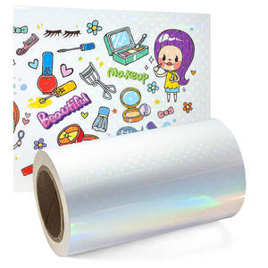 Pegatinas de vinilo Etiquetas de logotipo personalizado Autoadhesivas imprimibles A4 Papel adhesivo de vinilo holográfico transparente - Product Image 3